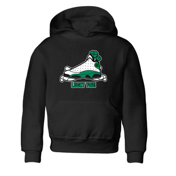 Air Jordan 13 Lucky Green shirt to match jordans Lucky You sneaker tees AJ13 Lucky Green SNRT Sneaker Release Tees Baby Toddler Black 2 T-Shirt