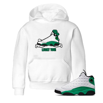 Air Jordan 13 Lucky Green shirt to match jordans Lucky You sneaker tees AJ13 Lucky Green SNRT Sneaker Release Tees Baby Toddler White 1 T-Shirt