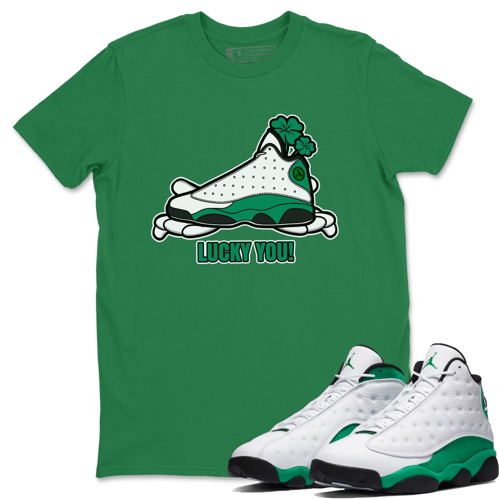 Air Jordan 13 Lucky Green shirt to match jordans Lucky You sneaker tees AJ13 Lucky Green SNRT Sneaker Release Tees Unisex Kelly Green 1 T-Shirt