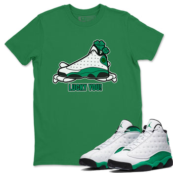 Air Jordan 13 Lucky Green shirt to match jordans Lucky You sneaker tees AJ13 Lucky Green SNRT Sneaker Release Tees Unisex Kelly Green 1 T-Shirt