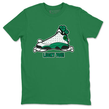 Air Jordan 13 Lucky Green shirt to match jordans Lucky You sneaker tees AJ13 Lucky Green SNRT Sneaker Release Tees Unisex Kelly Green 2 T-Shirt