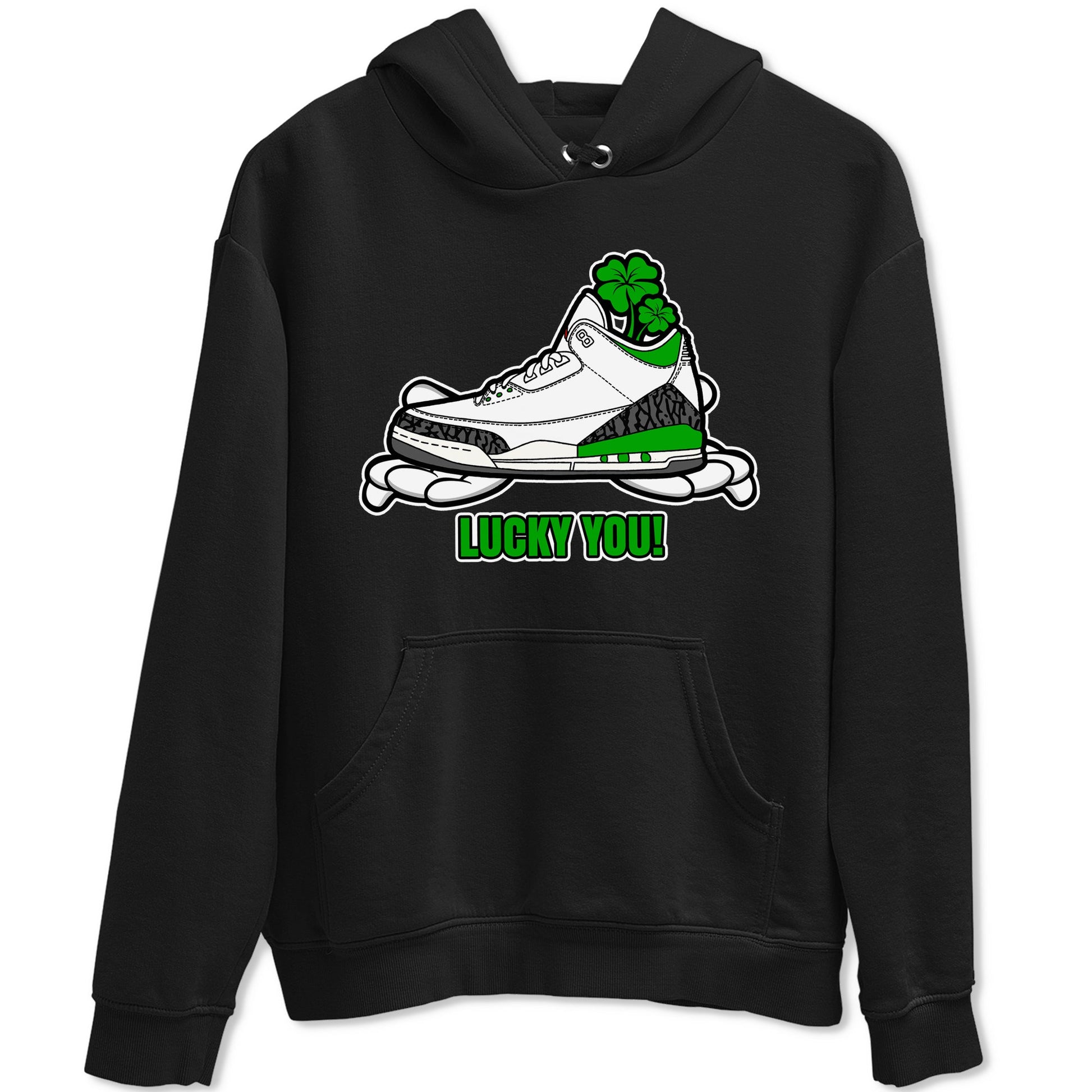 Air Jordan 3 Lucky Green shirt to match jordans Lucky You sneaker tees AJ3 Lucky Green SNRT Sneaker Release Tees Unisex Black 2 T-Shirt