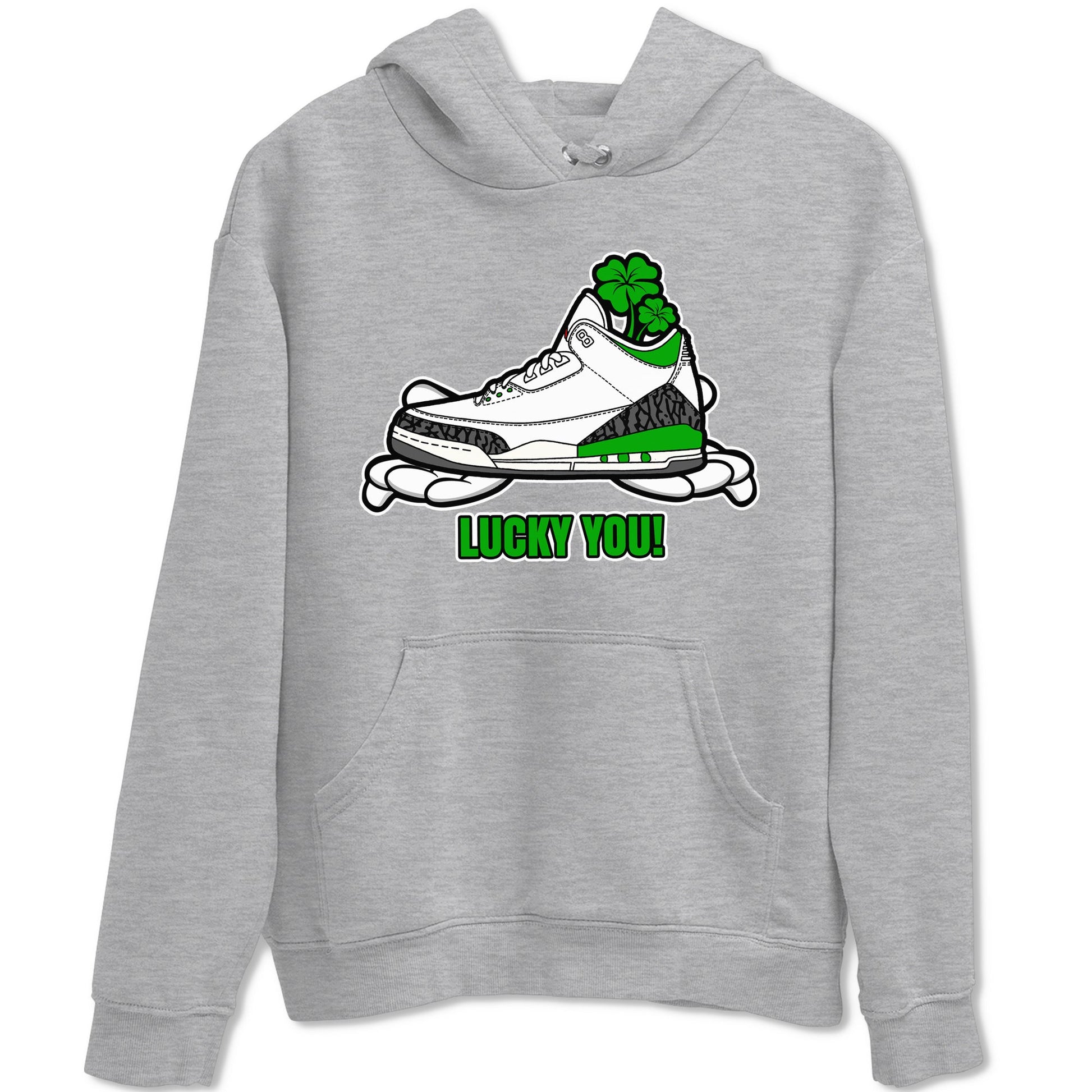 Air Jordan 3 Lucky Green shirt to match jordans Lucky You sneaker tees AJ3 Lucky Green SNRT Sneaker Release Tees Unisex Heather Grey 2 T-Shirt