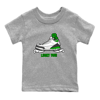 Air Jordan 3 Lucky Green shirt to match jordans Lucky You sneaker tees AJ3 Lucky Green SNRT Sneaker Release Tees Baby Toddler Heather Grey 2 T-Shirt