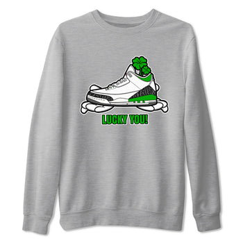 Air Jordan 3 Lucky Green shirt to match jordans Lucky You sneaker tees AJ3 Lucky Green SNRT Sneaker Release Tees Unisex Heather Grey 2 T-Shirt