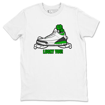 Air Jordan 3 Lucky Green shirt to match jordans Lucky You sneaker tees AJ3 Lucky Green SNRT Sneaker Release Tees Unisex White 2 T-Shirt