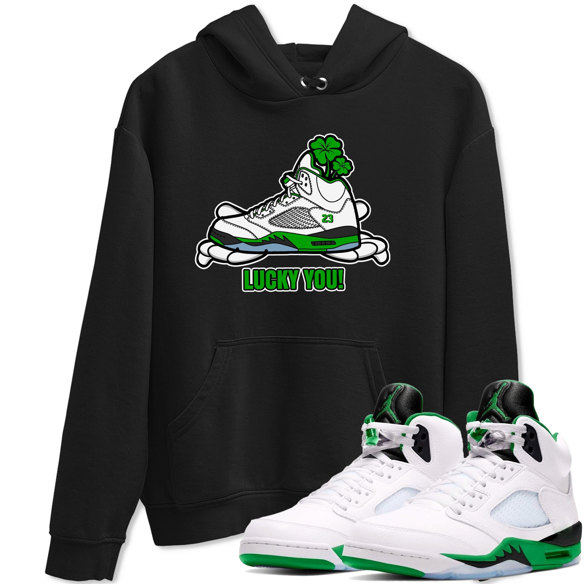 Air Jordan 5 Lucky Green shirt to match jordans Lucky You sneaker tees AJ5 Lucky Green SNRT Sneaker Release Tees Unisex Black 1 T-Shirt