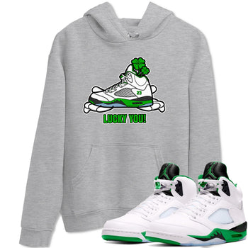 Air Jordan 5 Lucky Green shirt to match jordans Lucky You sneaker tees AJ5 Lucky Green SNRT Sneaker Release Tees Unisex Heather Grey 1 T-Shirt