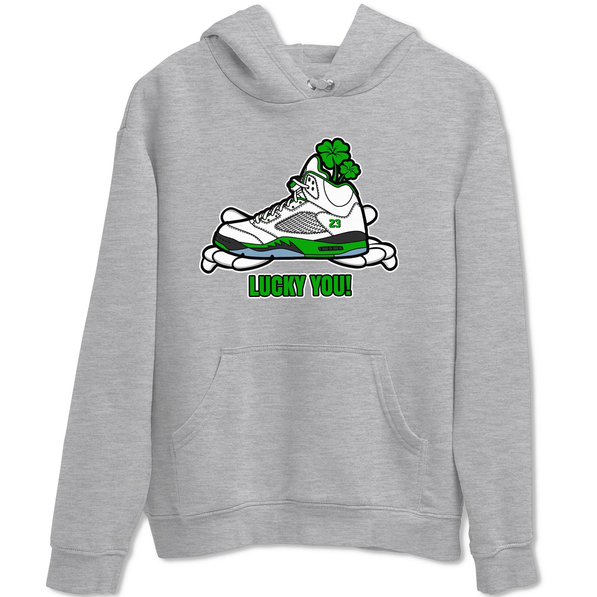 Air Jordan 5 Lucky Green shirt to match jordans Lucky You sneaker tees AJ5 Lucky Green SNRT Sneaker Release Tees Unisex Heather Grey 2 T-Shirt