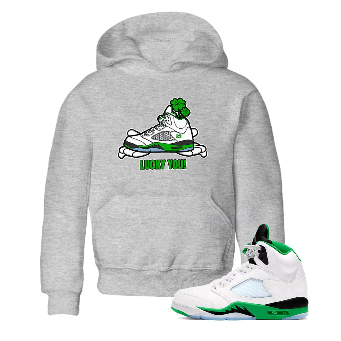 Air Jordan 5 Lucky Green shirt to match jordans Lucky You sneaker tees AJ5 Lucky Green SNRT Sneaker Release Tees Baby Toddler Heather Grey 1 T-Shirt