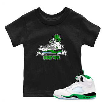 Air Jordan 5 Lucky Green shirt to match jordans Lucky You sneaker tees AJ5 Lucky Green SNRT Sneaker Release Tees Baby Toddler Black 1 T-Shirt
