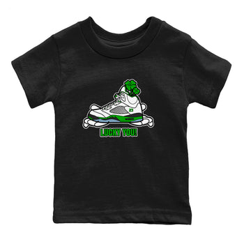 Air Jordan 5 Lucky Green shirt to match jordans Lucky You sneaker tees AJ5 Lucky Green SNRT Sneaker Release Tees Baby Toddler Black 2 T-Shirt