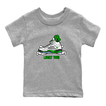 Air Jordan 5 Lucky Green shirt to match jordans Lucky You sneaker tees AJ5 Lucky Green SNRT Sneaker Release Tees Baby Toddler Heather Grey 2 T-Shirt