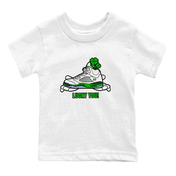 Air Jordan 5 Lucky Green shirt to match jordans Lucky You sneaker tees AJ5 Lucky Green SNRT Sneaker Release Tees Baby Toddler White 2 T-Shirt