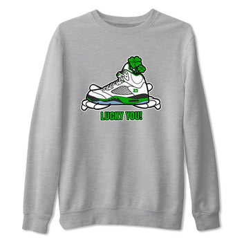 Air Jordan 5 Lucky Green shirt to match jordans Lucky You sneaker tees AJ5 Lucky Green SNRT Sneaker Release Tees Unisex Heather Grey 2 T-Shirt
