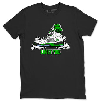 Air Jordan 5 Lucky Green shirt to match jordans Lucky You sneaker tees AJ5 Lucky Green SNRT Sneaker Release Tees Unisex Black 2 T-Shirt