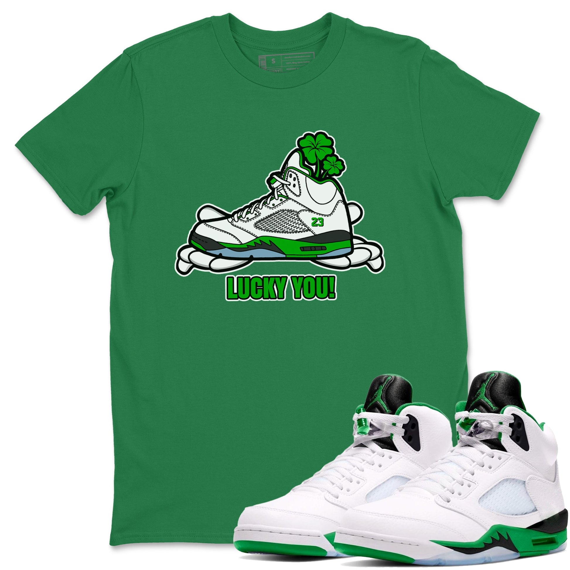 Air Jordan 5 Lucky Green shirt to match jordans Lucky You sneaker tees AJ5 Lucky Green SNRT Sneaker Release Tees Unisex Kelly Green 1 T-Shirt