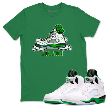 Air Jordan 5 Lucky Green shirt to match jordans Lucky You sneaker tees AJ5 Lucky Green SNRT Sneaker Release Tees Unisex Kelly Green 1 T-Shirt
