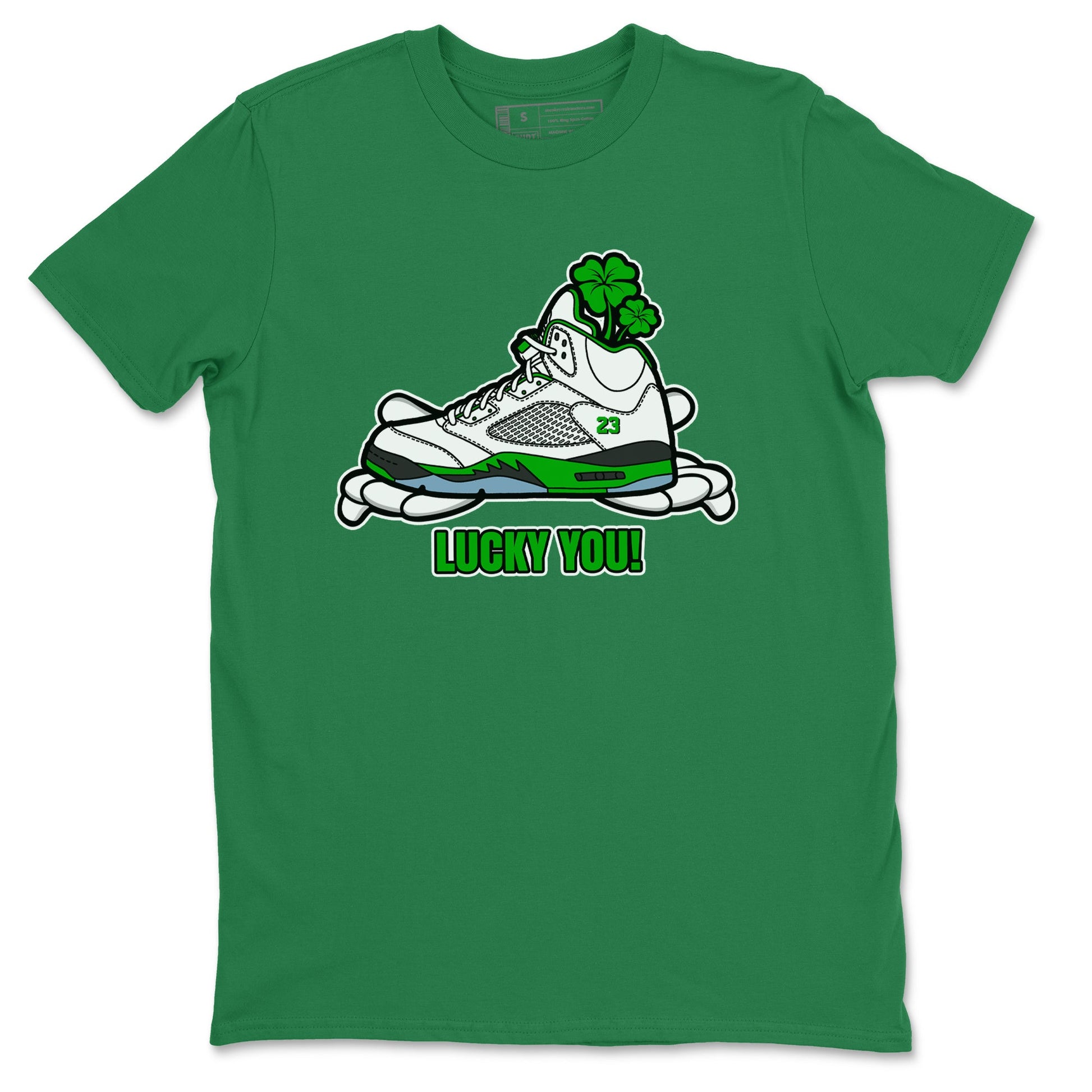 Air Jordan 5 Lucky Green shirt to match jordans Lucky You sneaker tees AJ5 Lucky Green SNRT Sneaker Release Tees Unisex Kelly Green 2 T-Shirt