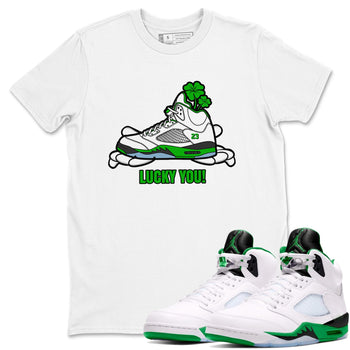 Air Jordan 5 Lucky Green shirt to match jordans Lucky You sneaker tees AJ5 Lucky Green SNRT Sneaker Release Tees Unisex White 1 T-Shirt