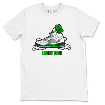Air Jordan 5 Lucky Green shirt to match jordans Lucky You sneaker tees AJ5 Lucky Green SNRT Sneaker Release Tees Unisex White 2 T-Shirt