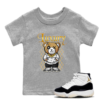 Air Jordan 11 Gratitude shirt to match jordans Luxury Bear sneaker tees Jordan 11 Retro Gratitude SNRT Sneaker Tees Sneaker Matching Cotton Shirt baby toddler Heather Grey 1 cotton Shirt