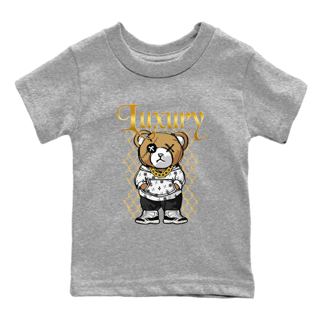 Air Jordan 11 Gratitude shirt to match jordans Luxury Bear sneaker tees Jordan 11 Retro Gratitude SNRT Sneaker Tees Sneaker Matching Cotton Shirt baby toddler Heather Grey 2 cotton Shirt