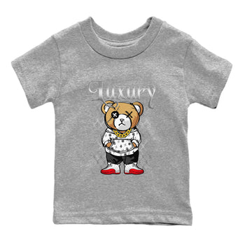 Jordan 12 Cherry shirt to match jordans Luxury Bear sneaker release tees Air Jordan 12 Cherry SNRT Sneaker Tees Baby Toddler Heather Grey 2 T-Shirt