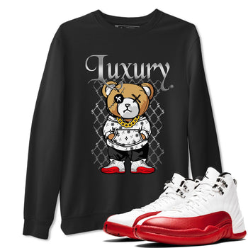 Jordan 12 Cherry shirt to match jordans Luxury Bear sneaker release tees Air Jordan 12 Cherry SNRT Sneaker Tees Unisex Streetwear Clothing Black 1 T-Shirt