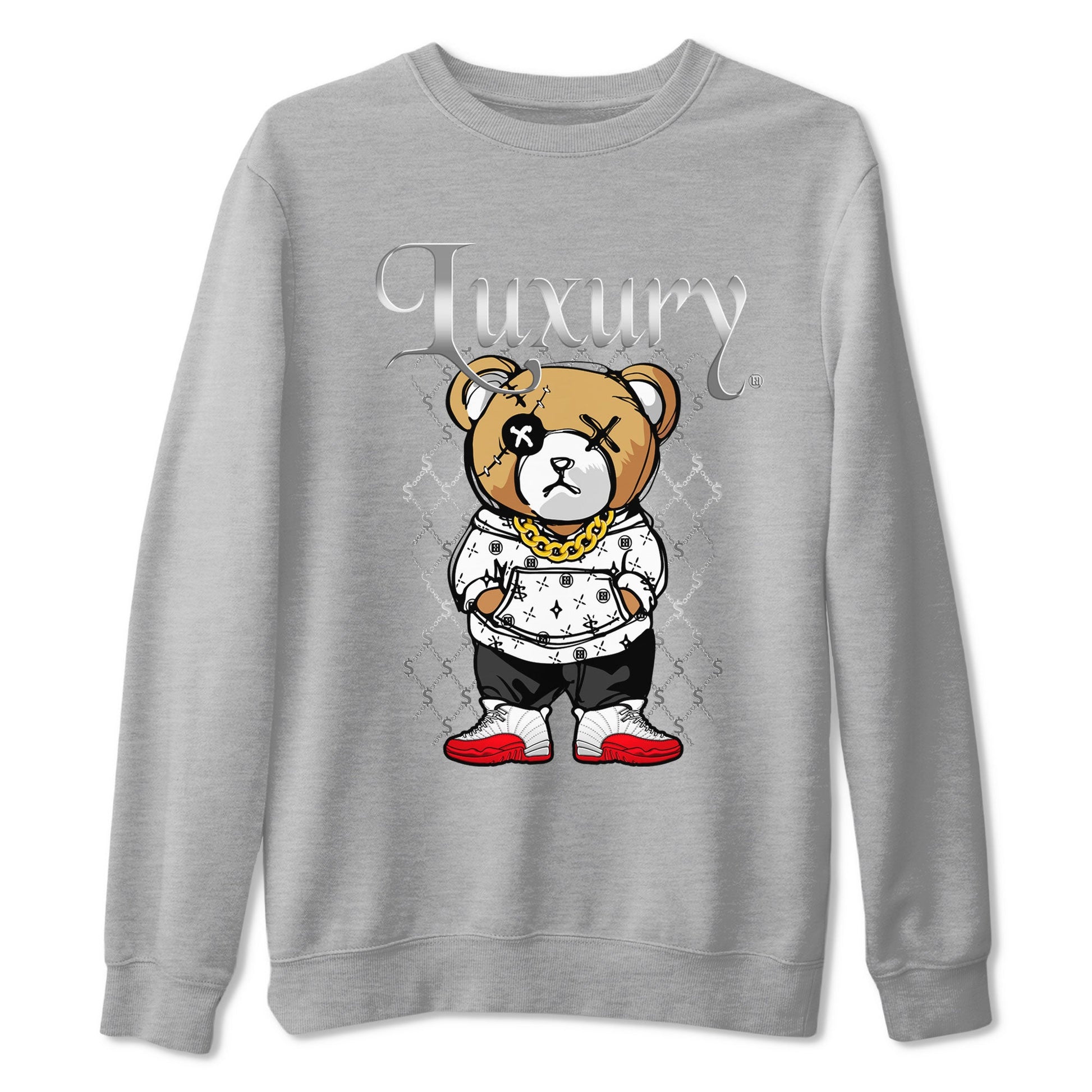 Jordan 12 Cherry shirt to match jordans Luxury Bear sneaker release tees Air Jordan 12 Cherry SNRT Sneaker Tees Unisex Streetwear Clothing Heather Grey 2 T-Shirt
