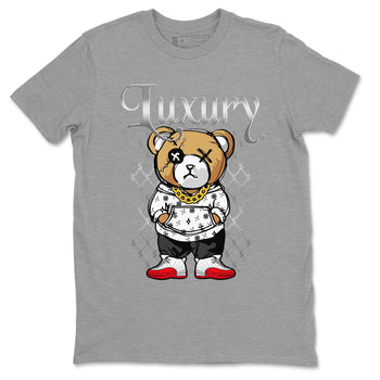 Jordan 12 Cherry shirt to match jordans Luxury Bear sneaker release tees Air Jordan 12 Cherry SNRT Sneaker Tees Unisex Streetwear Clothing Heather Grey 2 T-Shirt