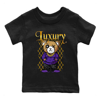 Air Jordan 12 Retro Field Purple shirt to match jordans Luxury Bear sneaker tees Air Jordan 12 Retro Field Purple SNRT Sneaker Release Tees Baby Toddler Black 2 T-Shirt