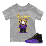 Air Jordan 12 Retro Field Purple shirt to match jordans Luxury Bear sneaker tees Air Jordan 12 Retro Field Purple SNRT Sneaker Release Tees Baby Toddler Heather Grey 1 T-Shirt