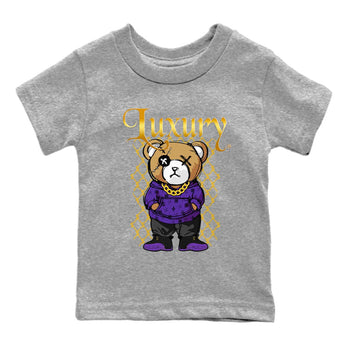 Air Jordan 12 Retro Field Purple shirt to match jordans Luxury Bear sneaker tees Air Jordan 12 Retro Field Purple SNRT Sneaker Release Tees Baby Toddler Heather Grey 2 T-Shirt