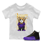 Air Jordan 12 Retro Field Purple shirt to match jordans Luxury Bear sneaker tees Air Jordan 12 Retro Field Purple SNRT Sneaker Release Tees Baby Toddler White 1 T-Shirt