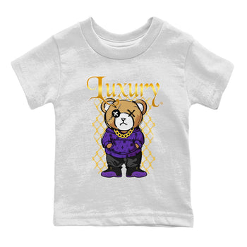 Air Jordan 12 Retro Field Purple shirt to match jordans Luxury Bear sneaker tees Air Jordan 12 Retro Field Purple SNRT Sneaker Release Tees Baby Toddler White 2 T-Shirt