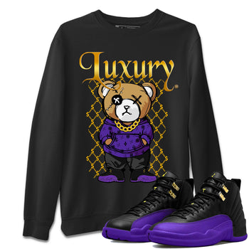 Air Jordan 12 Retro Field Purple shirt to match jordans Luxury Bear sneaker tees Air Jordan 12 Retro Field Purple SNRT Sneaker Release Tees Unisex Black 1 T-Shirt