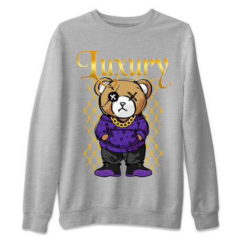 Air Jordan 12 Retro Field Purple shirt to match jordans Luxury Bear sneaker tees Air Jordan 12 Retro Field Purple SNRT Sneaker Release Tees Unisex Heather Grey 2 T-Shirt