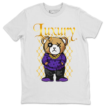 Air Jordan 12 Retro Field Purple shirt to match jordans Luxury Bear sneaker tees Air Jordan 12 Retro Field Purple SNRT Sneaker Release Tees Unisex White 2 T-Shirt