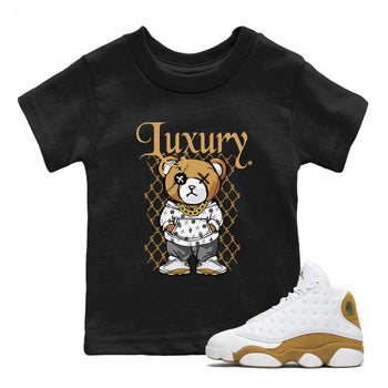 Air Jordan 13 Wheat shirt to match jordans Luxury Bear sneaker tees AJ13 Wheat SNRT Sneaker Release Tees Baby Toddler Black 1 T-Shirt