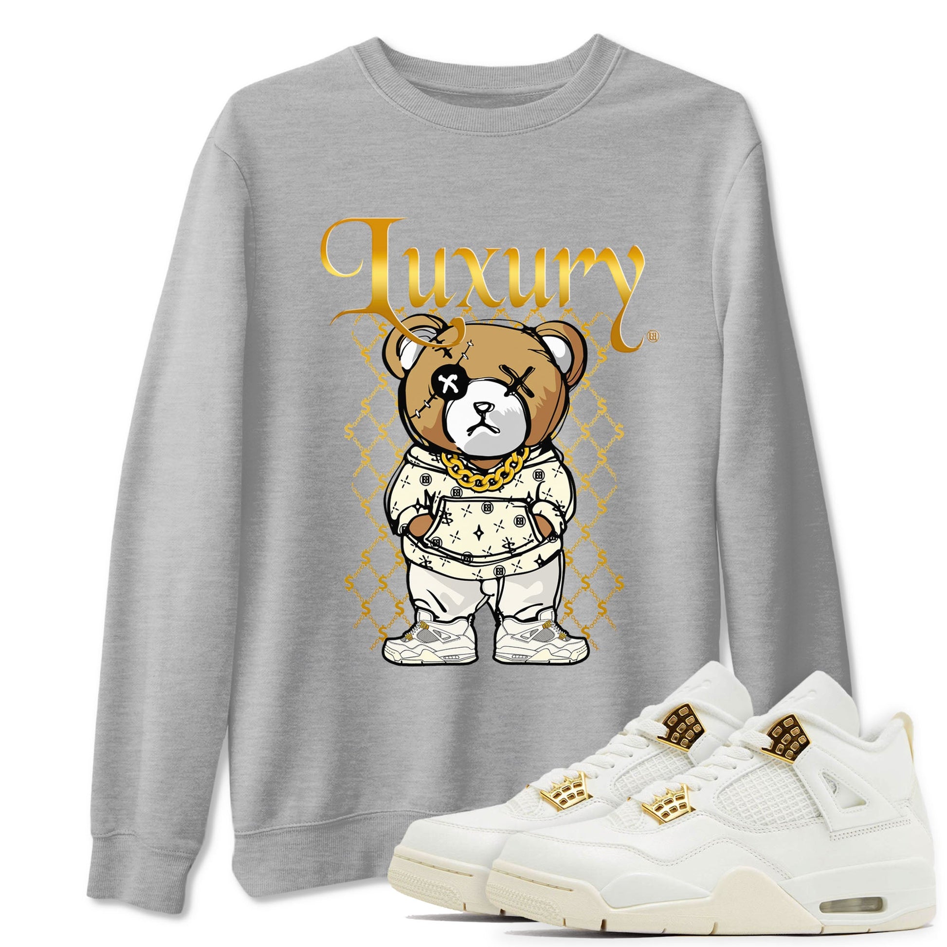 Jordan 4 Sail Shirt To Match Jordans Luxury Bear Streetwear Fashion Air Jordan 4 Sail SNRT Sneaker Release Tees unisex cotton Heather Grey 1 crew neck shirt