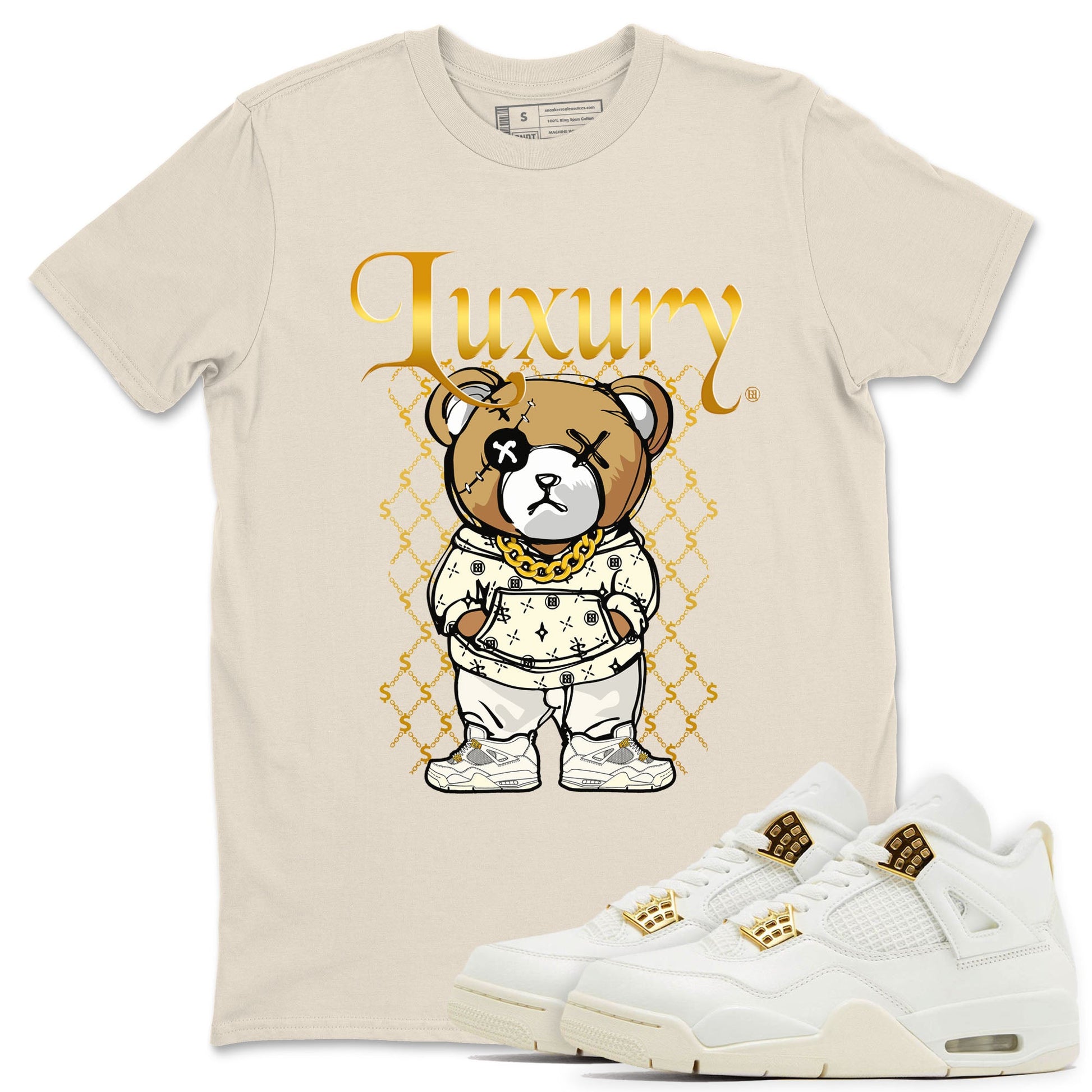 Jordan 4 Sail Shirt To Match Jordans Luxury Bear Streetwear Fashion Air Jordan 4 Sail SNRT Sneaker Release Tees unisex cotton Natural 1 crew neck shirt