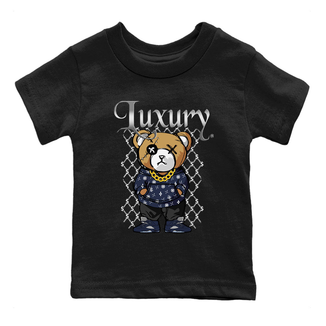 Air Jordan 5 Georgetown shirt to match jordans Luxury Bear sneaker tees 5s Georgetown SNRT Sneaker Release Tees Baby Toddler Black 2 T-Shirt