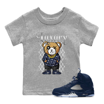 Air Jordan 5 Georgetown shirt to match jordans Luxury Bear sneaker tees 5s Georgetown SNRT Sneaker Release Tees Baby Toddler Heather Grey 1 T-Shirt