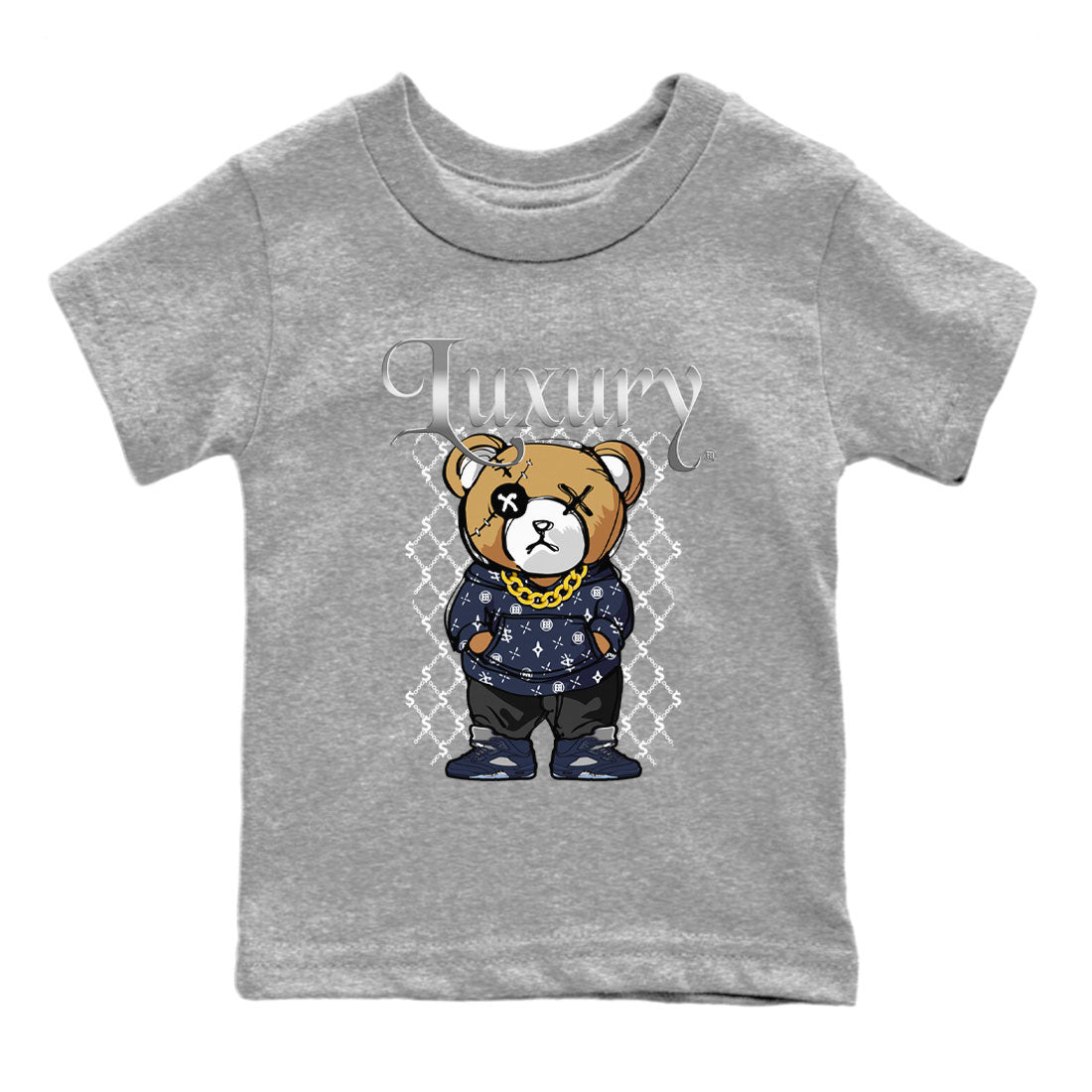 Air Jordan 5 Georgetown shirt to match jordans Luxury Bear sneaker tees 5s Georgetown SNRT Sneaker Release Tees Baby Toddler Heather Grey 2 T-Shirt