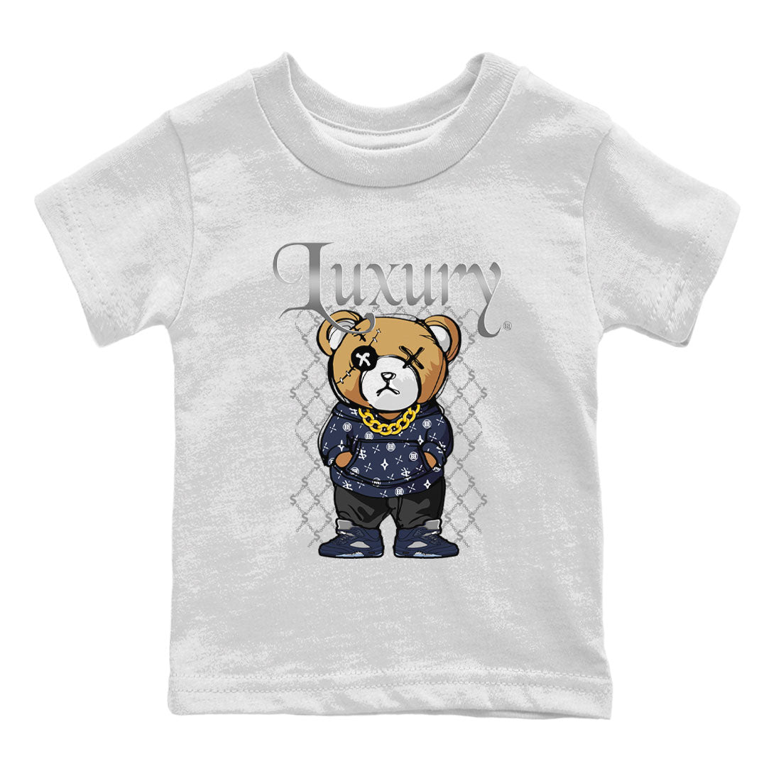 Air Jordan 5 Georgetown shirt to match jordans Luxury Bear sneaker tees 5s Georgetown SNRT Sneaker Release Tees Baby Toddler White 2 T-Shirt