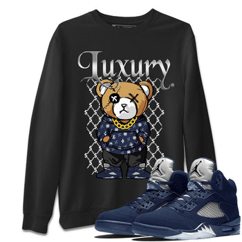 Air Jordan 5 Georgetown shirt to match jordans Luxury Bear sneaker tees 5s Georgetown SNRT Sneaker Release Tees Unisex Black 1 T-Shirt