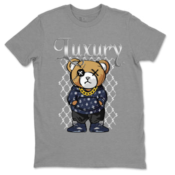Air Jordan 5 Georgetown shirt to match jordans Luxury Bear sneaker tees 5s Georgetown SNRT Sneaker Release Tees Unisex Heather Grey 2 T-Shirt