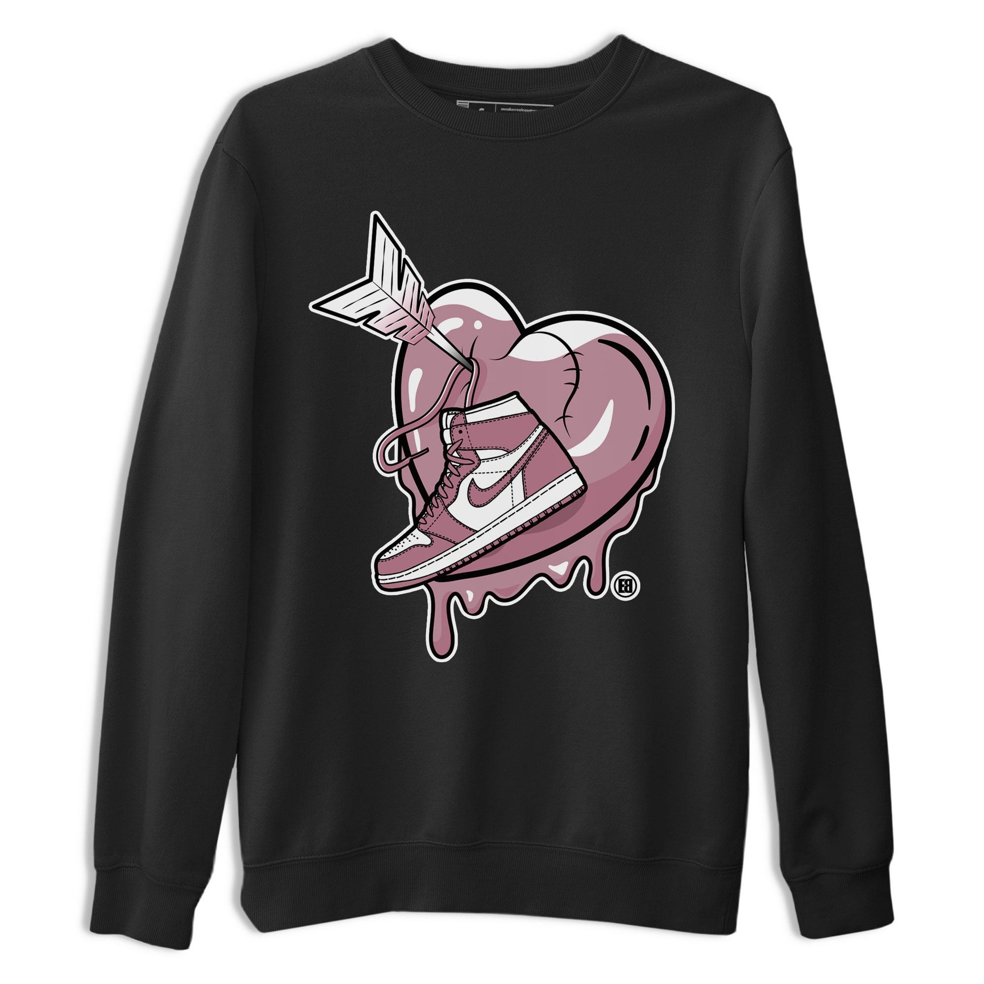 Air Jordan 1 Mauve shirt to match jordans Mad In Love sneaker tees AJ1 High OG Mauve SNRT Sneaker Release Tees Crew Neck T-ShirtUnisex Black 2 T-Shirt