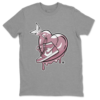 Air Jordan 1 Mauve shirt to match jordans Mad In Love sneaker tees AJ1 High OG Mauve SNRT Sneaker Release Tees Crew Neck T-ShirtUnisex Heather Grey 2 T-Shirt
